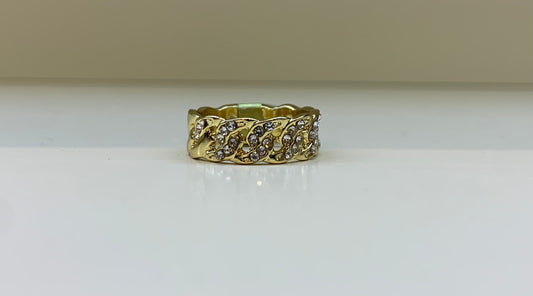 Crystal Link Gold Ring