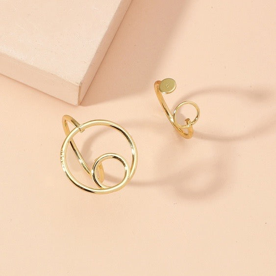 Simple Geometric Double Circle Ring