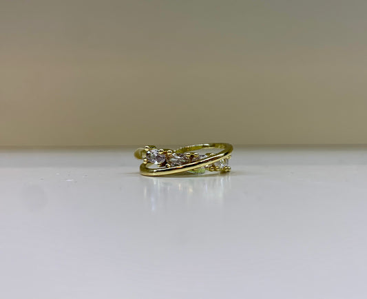 Criss Cross Gold Stone Ring