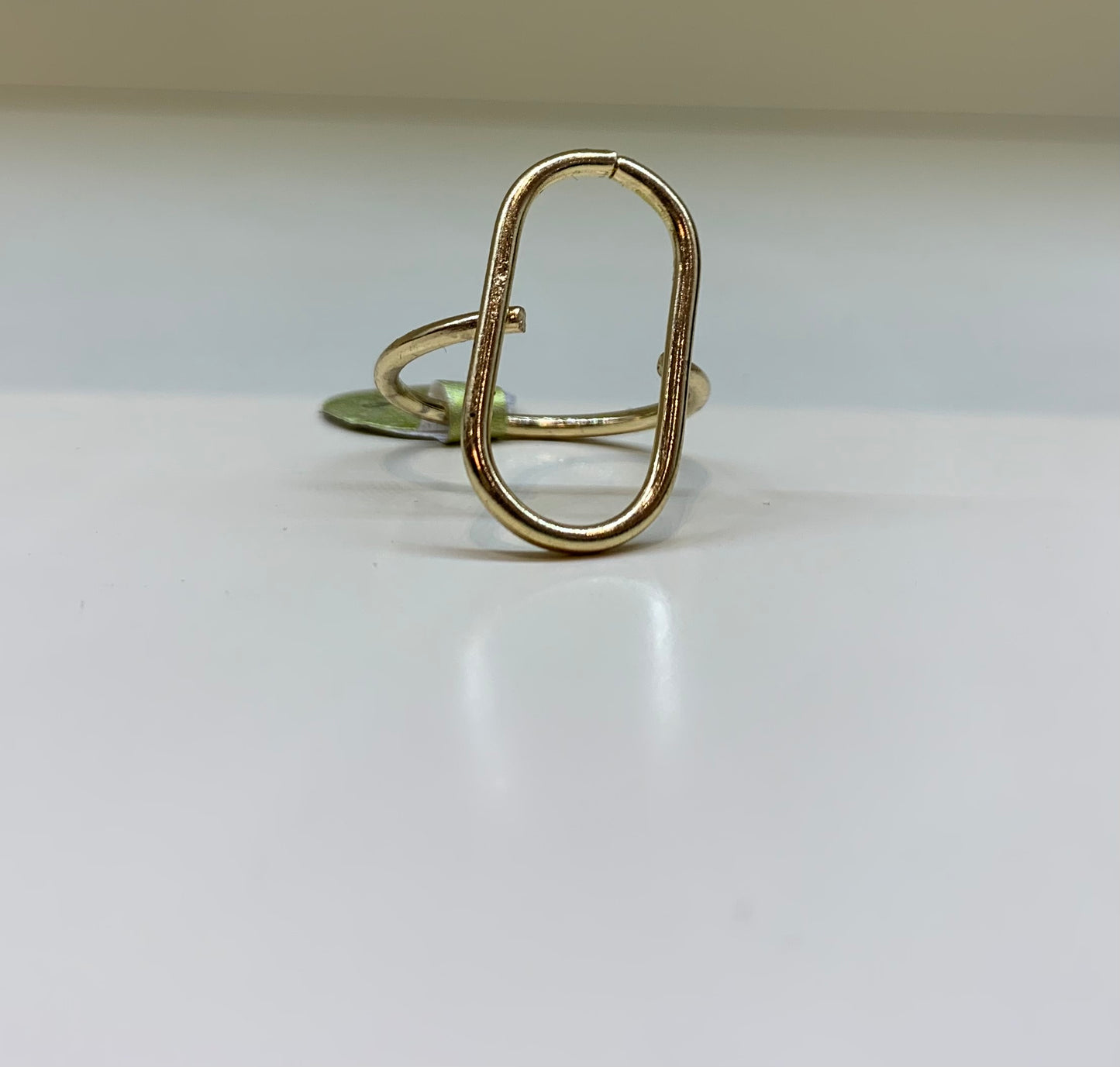 Hollow Geometric Oval Ring